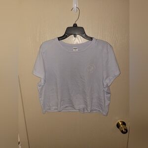 Victorias Secret Pink Sports Club Light Blue Cropped Tee XL NWT
